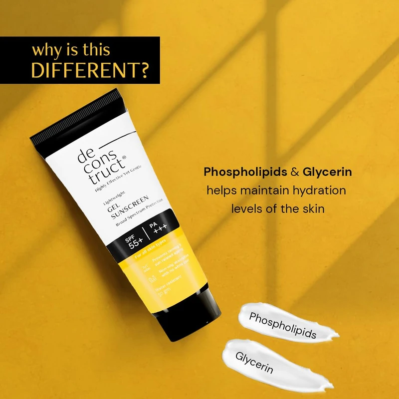 Deconstruct Gel Sunscreen for Oily Skin - SPF 55+ and PA+++ Water Resistant - Image 4