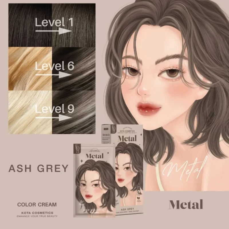 KOTA Hair Color Metal (Ash Gray) - Image 4