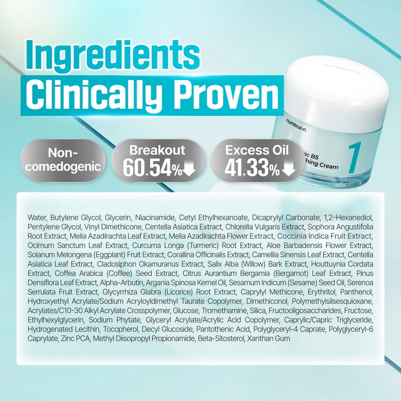 Numbuzin No. 1 Pantothenic B5 Active Soothing Cream (80ml) - Image 6