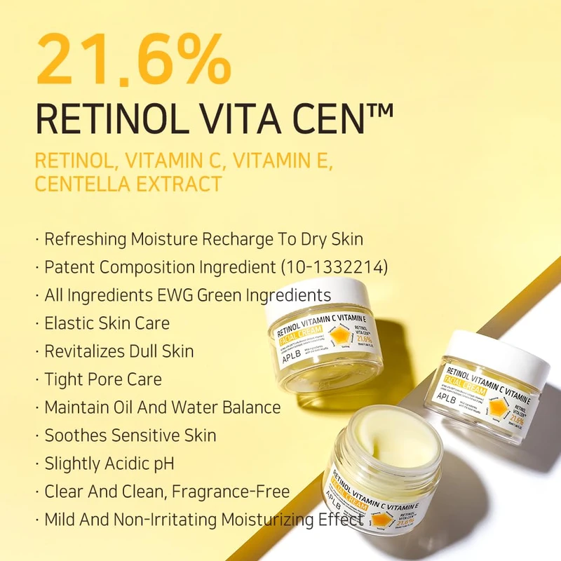 APLB Retinol Vitamin C Vitamin E Facial cream (55ml) - Image 3