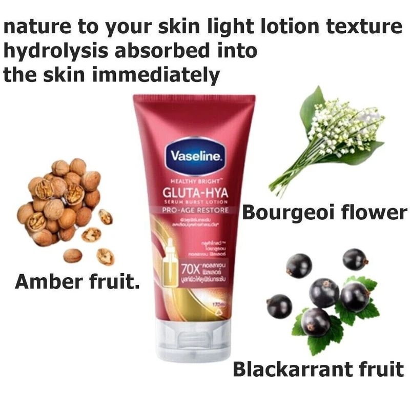 Vaseline Gluta-Hya 70x Serum Burst Lotion - Pro Age Restore (300ml) - Image 3