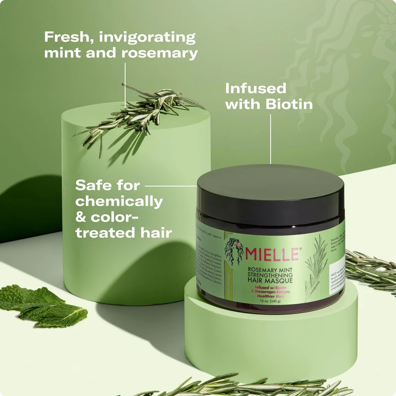 Mielle Rosemary Mint Strengthening Hair Masque (340ml) - Image 3