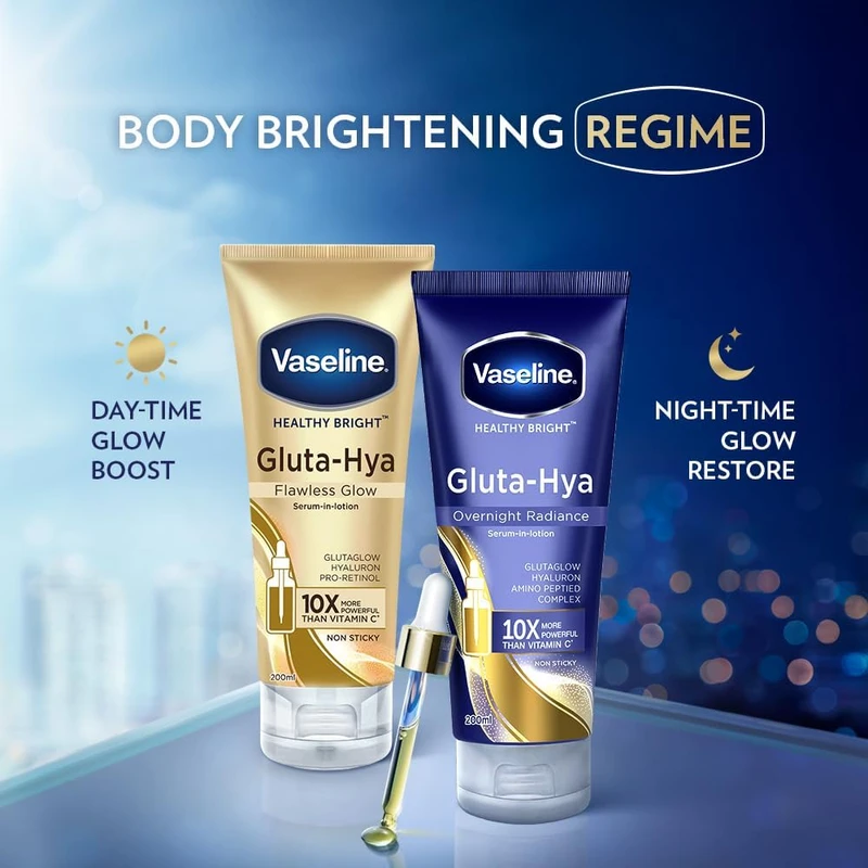 Vaseline Gluta-Hya Serum Burst Lotion Overnight Radiance Repair (300ml) - Image 7