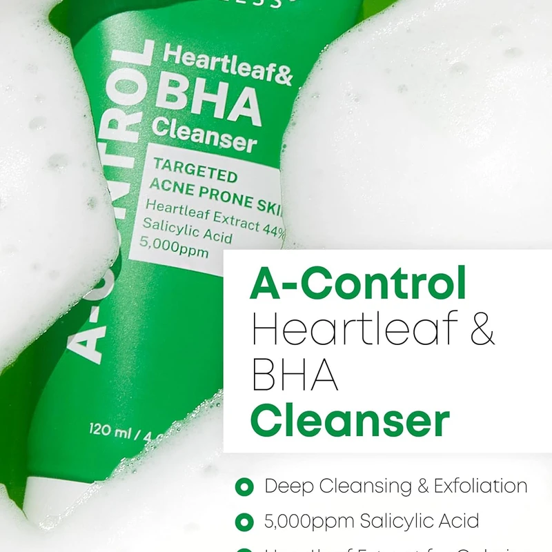 NINELESS A-Control Heartleaf & BHA Cleanser (120ml) - Image 3
