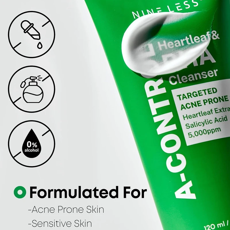 NINELESS A-Control Heartleaf & BHA Cleanser (120ml) - Image 5