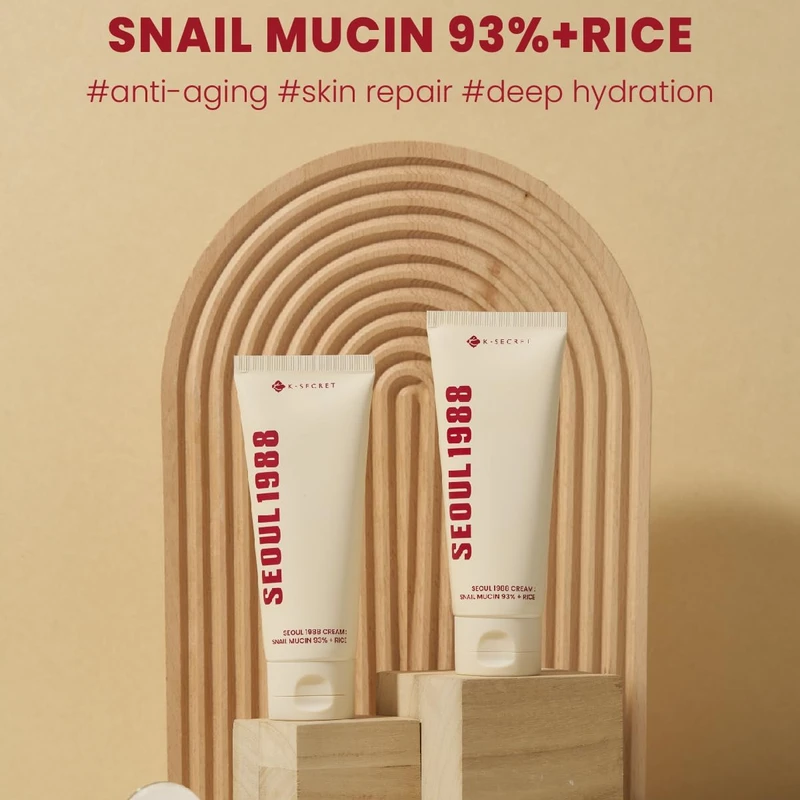 K-SECRET SEOUL 1988 Cream : Snail Mucin 93% + Rice (100ml) - Image 3
