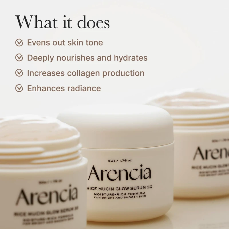 Arencia Rice Mucin Glow Overnight Serum 30 (50ml) - Image 4
