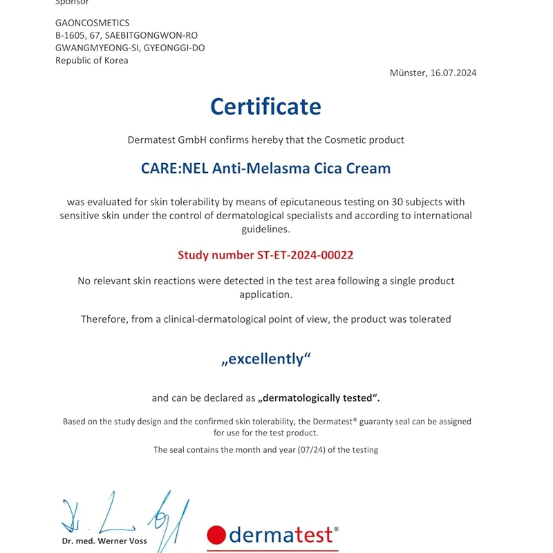 CARE:NEL Anti-Melasma Cica Cream - Image 4