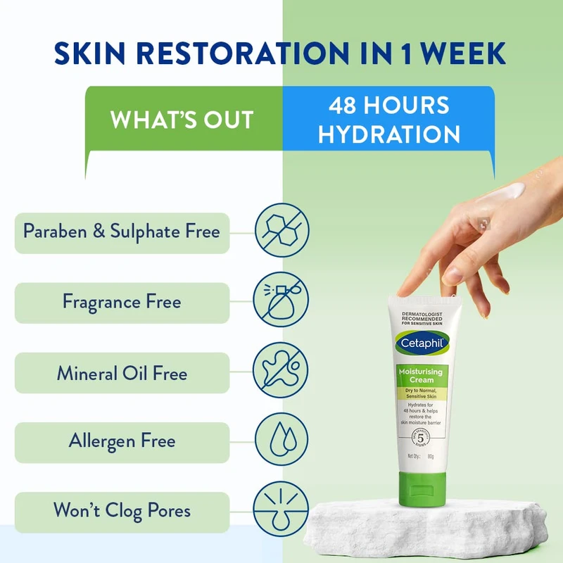 Cetaphil Moisturizing Cream Dry to very dry  Sensitive skin (50gm)