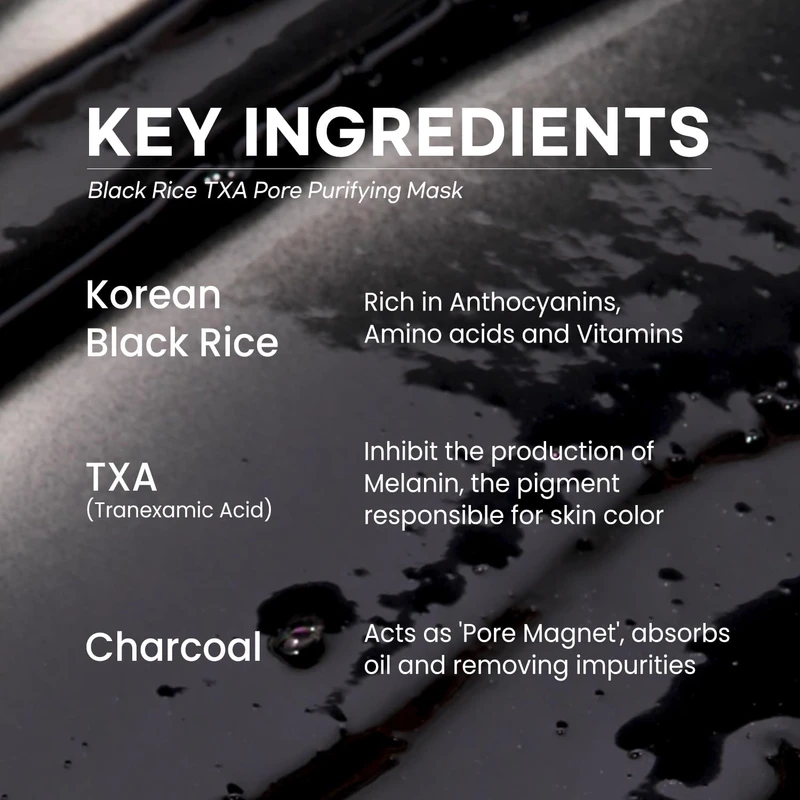 Coxir Black Rice TXA Pore Purifying Mask (50ml) - Image 8