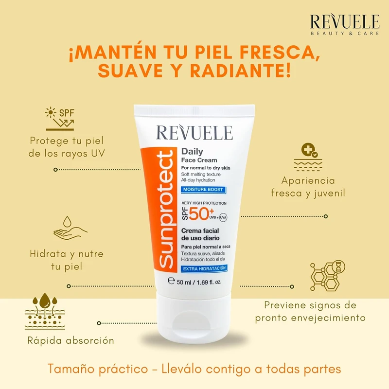 Revuele Sunprotect Daily Face Cream Moisture Boost SPF 50+ (Normal To Dry) - Image 3