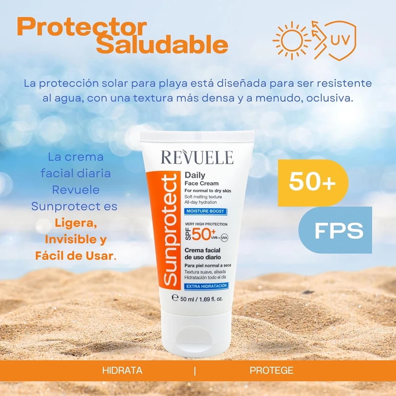 Revuele Sunprotect Daily Face Cream Moisture Boost SPF 50+ (Normal To Dry) - Image 4