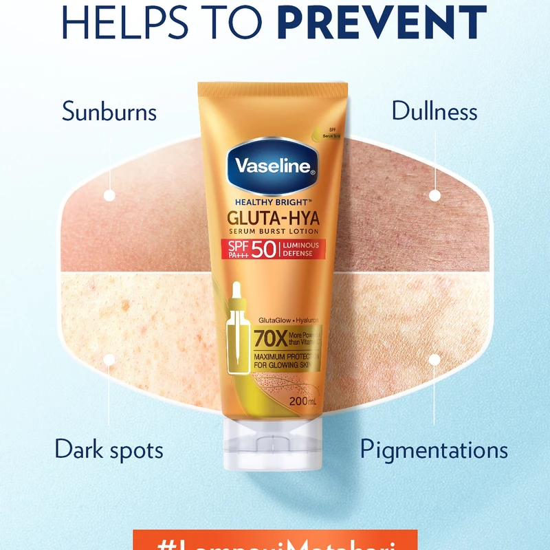 Vaseline Healthy Bright Gluta-Hya 70x Serum Burst Lotion SPF 50 (260ml) - Image 3