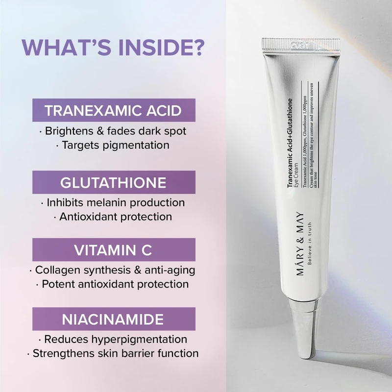 MARY & MAY Tranexamic + Glutathione Eye Cream (12g) - Image 3