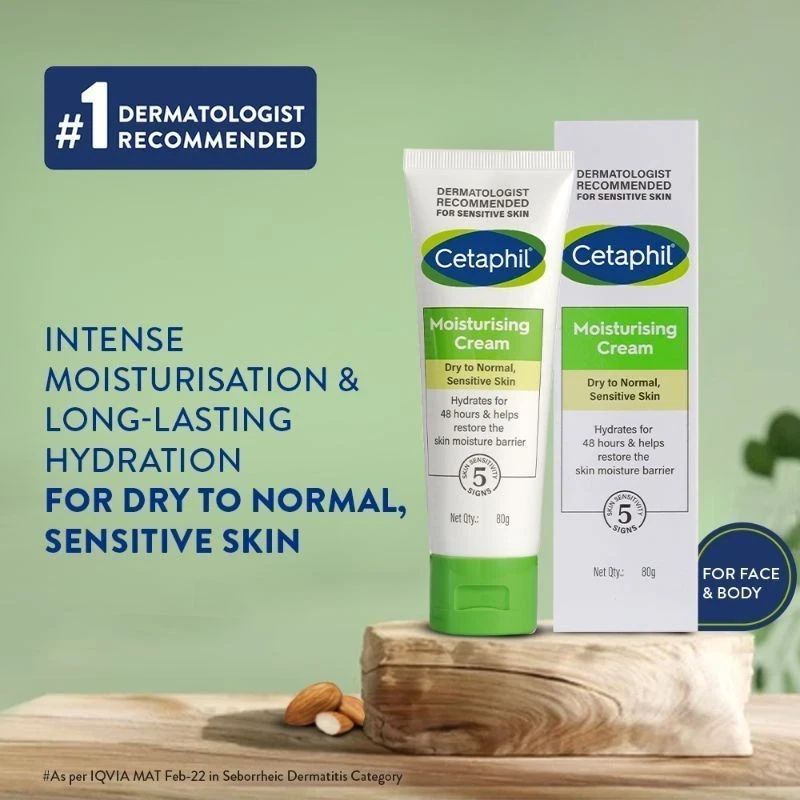 Cetaphil Moisturizing Cream Dry to Normal Sensitive skin (80gm) - Image 4