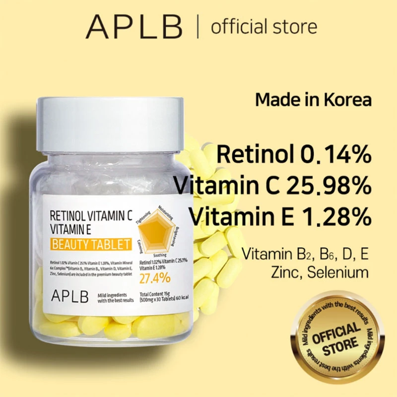 APLB Retinol Vitamin C Vitamin E Beauty Tablets (30 Tablets)