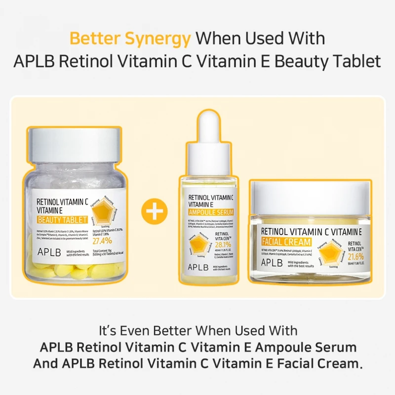 APLB Retinol Vitamin C Vitamin E Beauty Tablets (30 Tablets) - Image 6