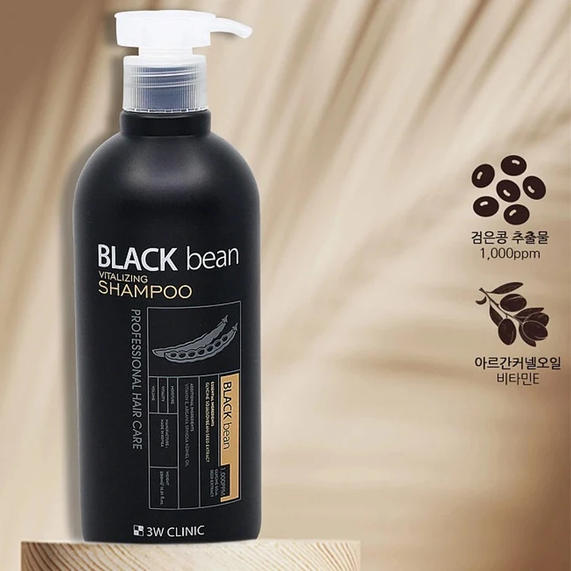 3W Clinic Black Bean Vitalizing Shampoo (500ml) - Image 3
