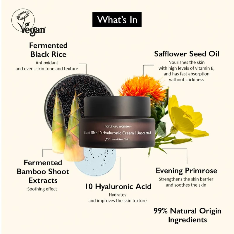 Haruharu Wonder Black Rice Hyaluronic Cream Unscented - Image 3