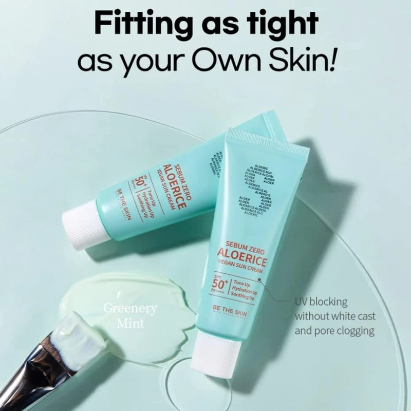 Be The Skin Sebum Zero Aloerice Vegan Sun Cream SPF 50+ PA++++ (50ml) - Image 5