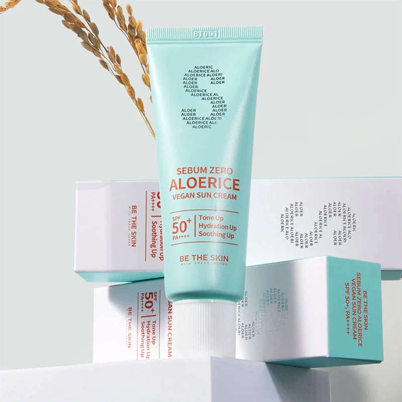 Be The Skin Sebum Zero Aloerice Vegan Sun Cream SPF 50+ PA++++ (50ml) - Image 6