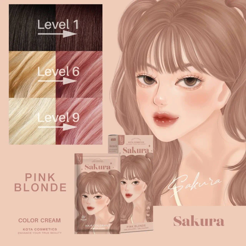 KOTA Hair Color Sakura (Pink Blonde) - Image 4