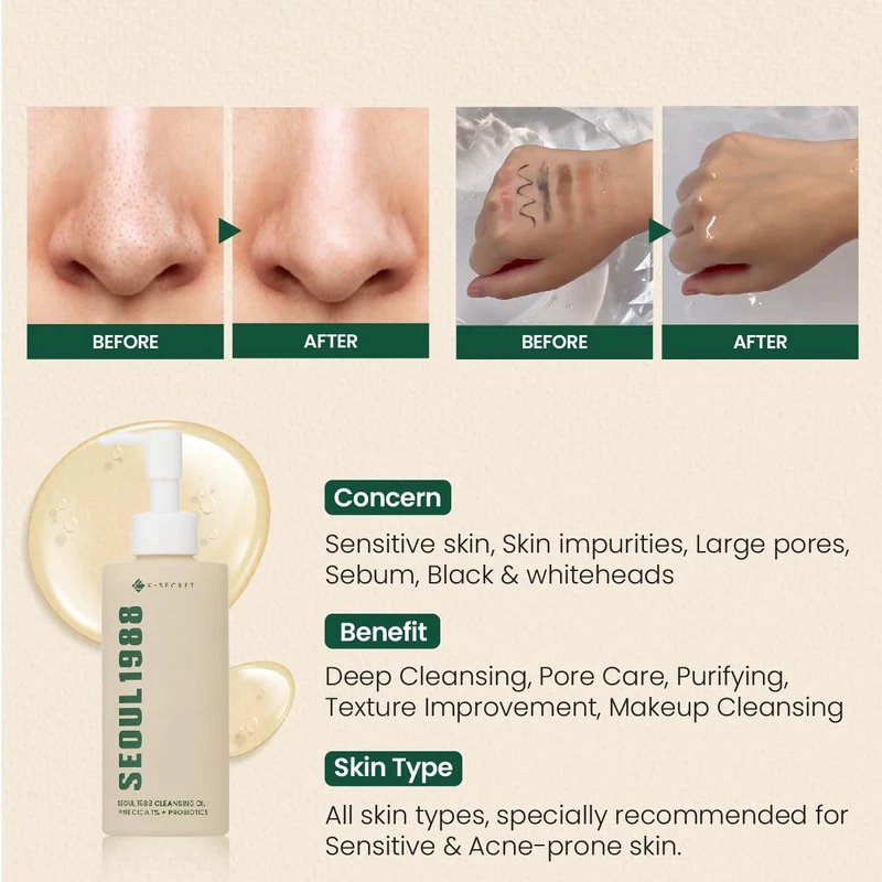 KSECRET SEOUL 1988 Cleansing Oil : Pine Cica 1% + Probiotics (200ml) - Image 4