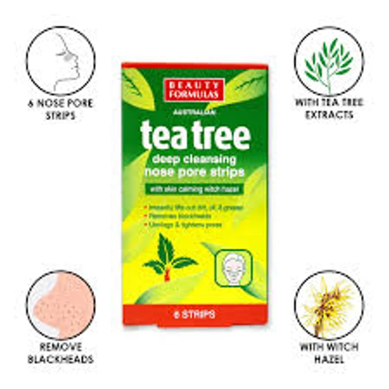Beauty Formulas Tea Tree Deep Cleansing Nose Pore Strips (6pcs) - Image 3