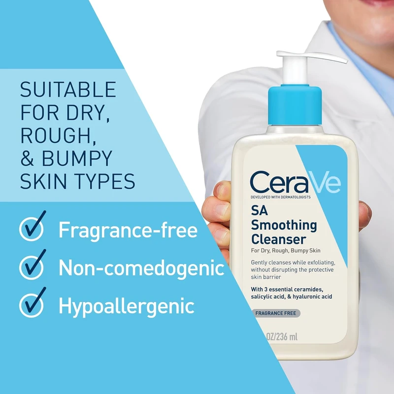 CeraVe SA Smoothing Cleanser Face Wash 236ml - Image 3