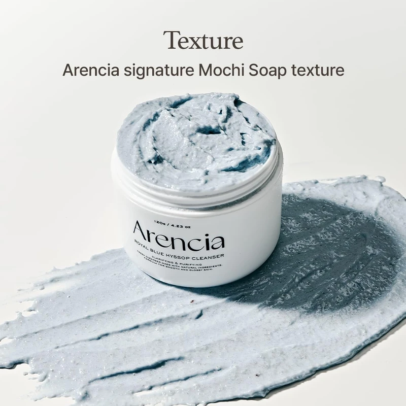 Arencia Fresh Blue Hyssop Rice Mochi Cleanser - Image 4