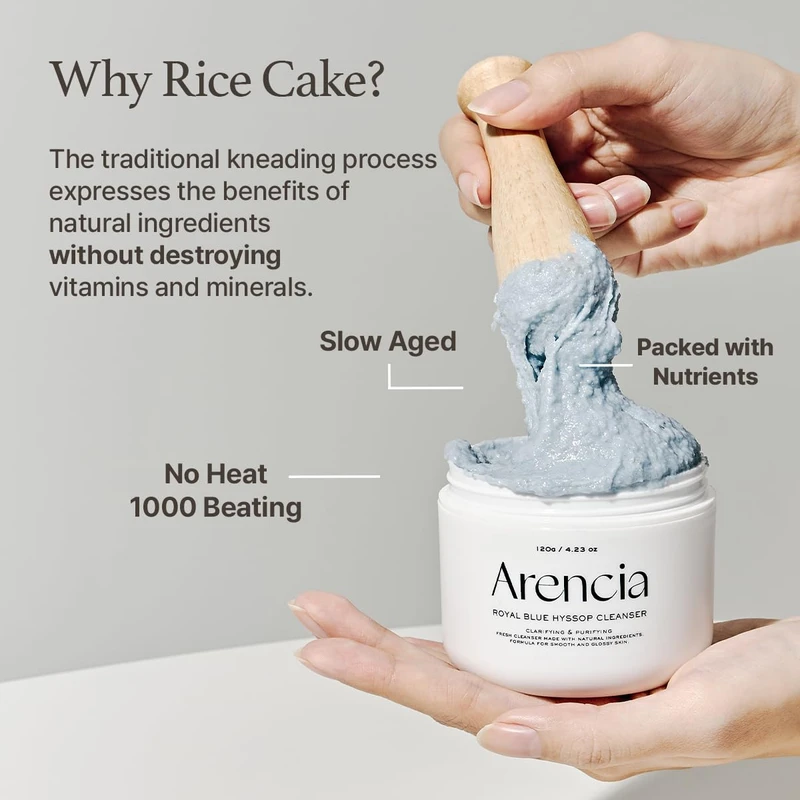 Arencia Fresh Blue Hyssop Rice Mochi Cleanser - Image 6