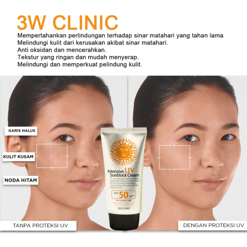 3W Clinic Intensive UV Sunblock Cream SPF50+/PA+++ 70ml