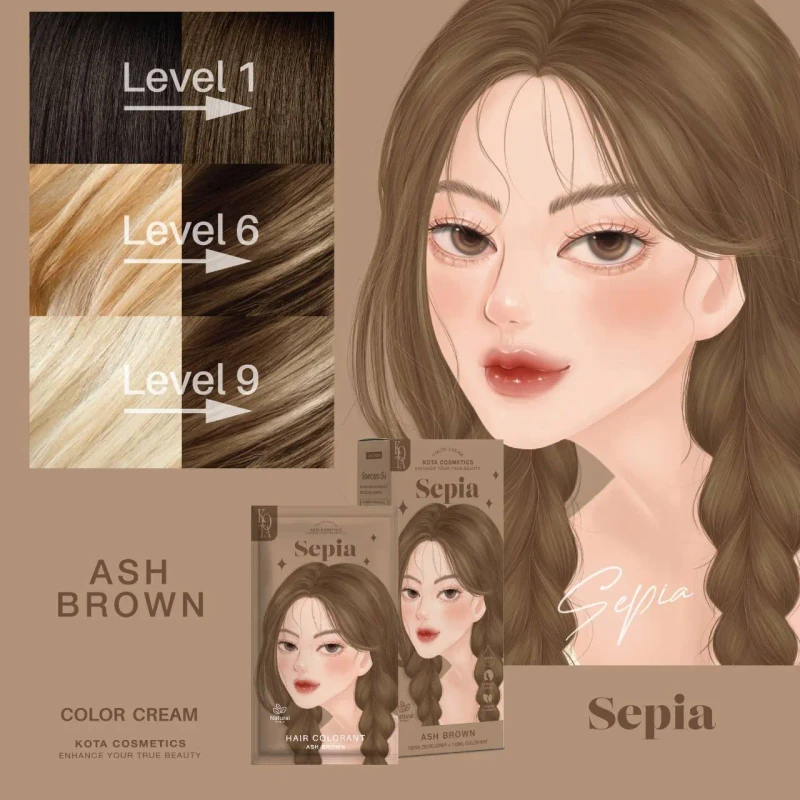 KOTA Hair Color Sepia (Ash Brown) - Image 4