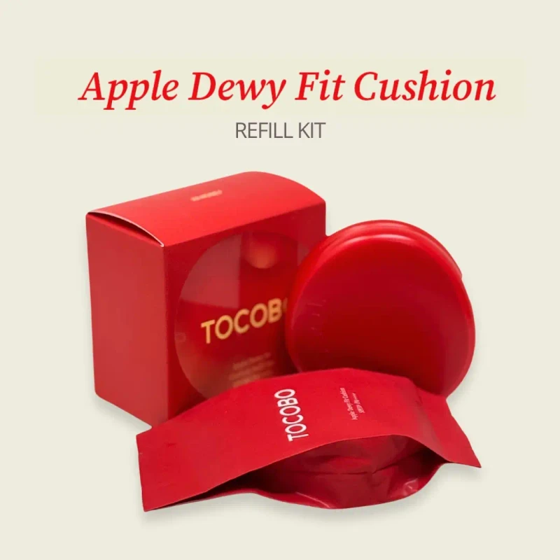 TOCOBO Apple Dewy Fit Cushion 21C Peach + Refill pack - Image 7