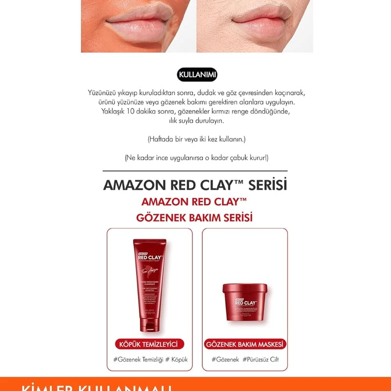 MISSHA Amazon Red Clay Pore Mask  (110ml) - Image 3