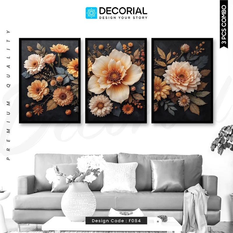 Flower Wall Frame 3 Piece Combo - F084
