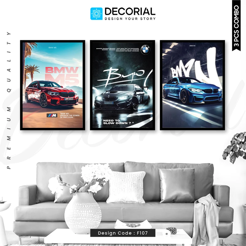 BMW Car Wall Frame  3 Piece Combo - F107