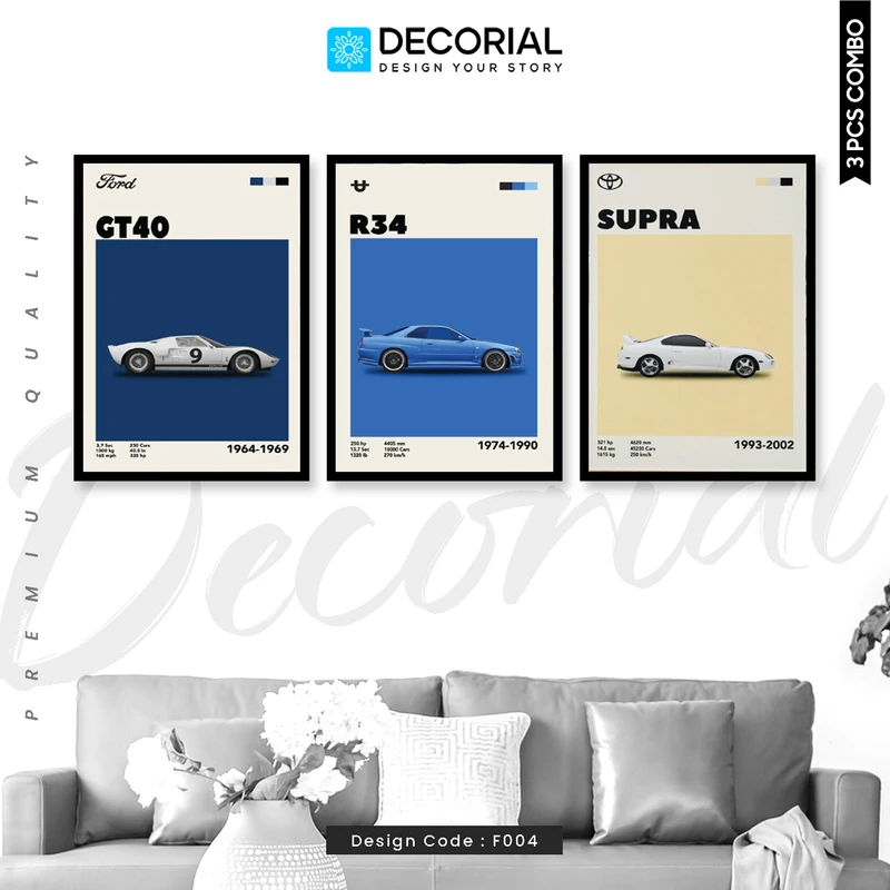 Car Wall Frame 3 Piece Combo - F004