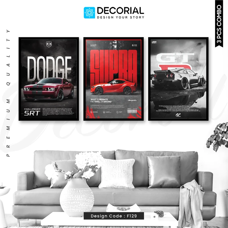 Ultimate Car Wall Frame 3 Piece Combo - F129