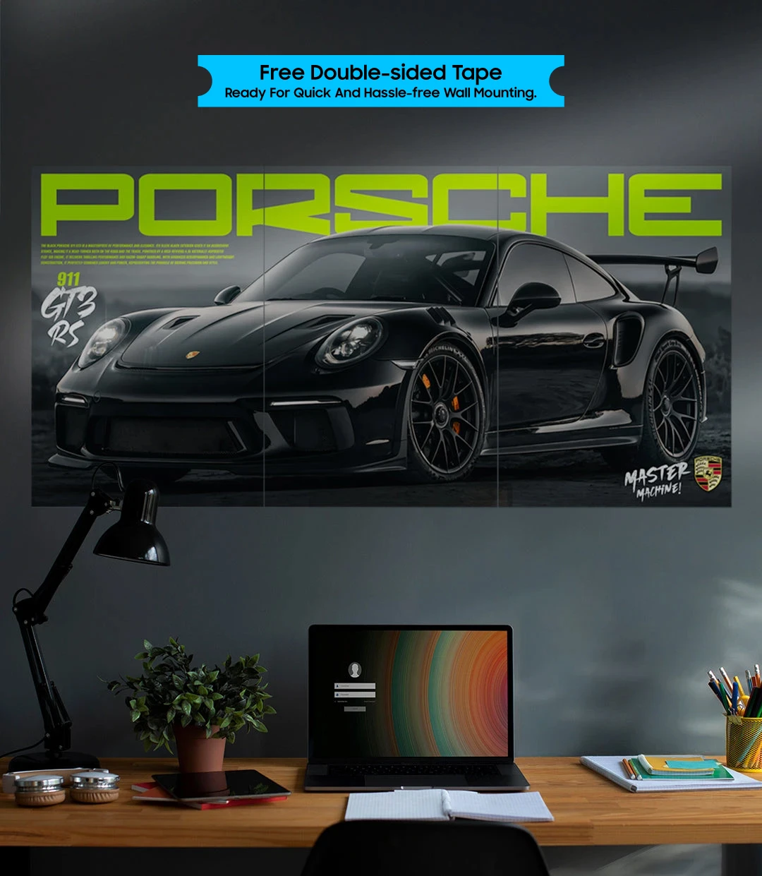 Porsche Split Car Poster set pack of 3 - P02