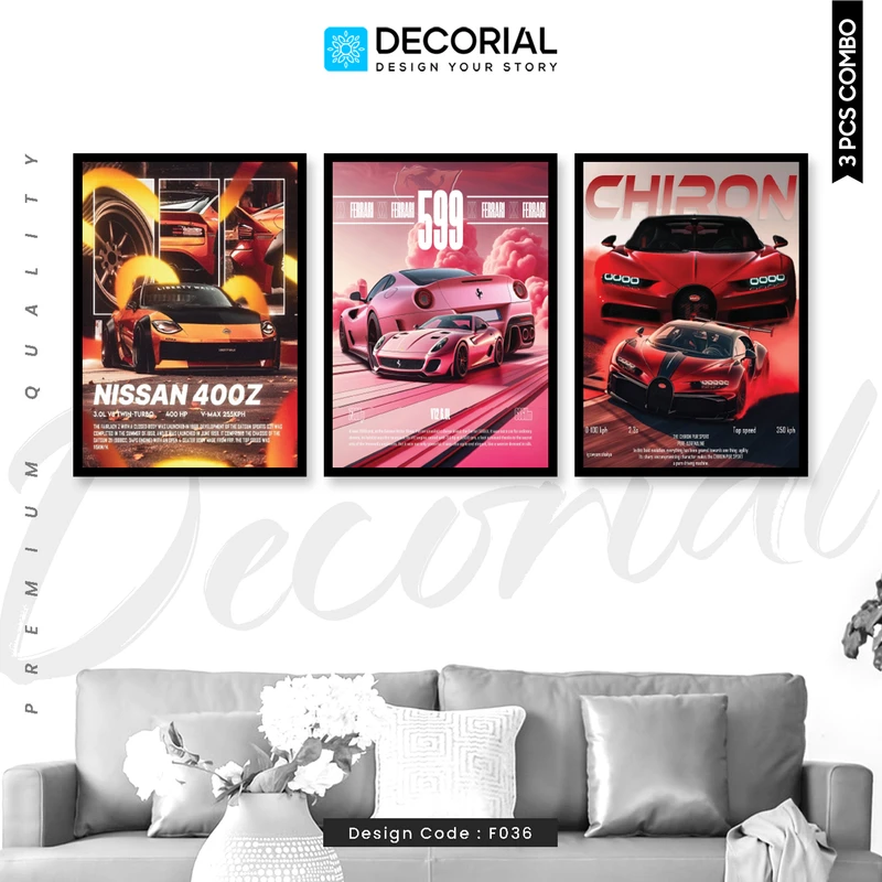 Car Wall Frame 3 Piece Combo - F036