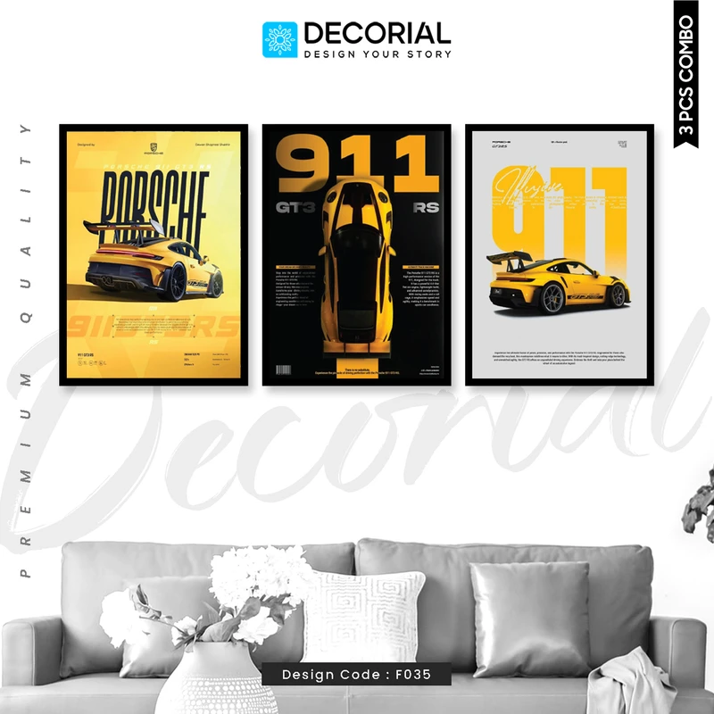 Car Wall Frame 3 Piece Combo - F035