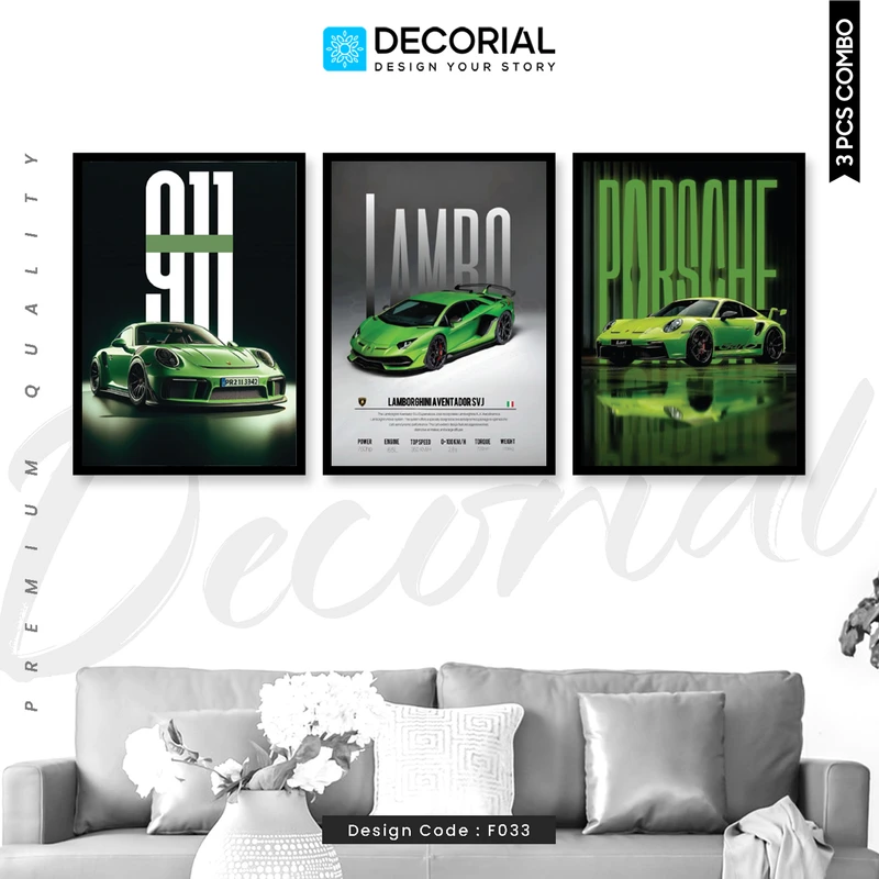 Car Wall Frame 3 Piece Combo - F033