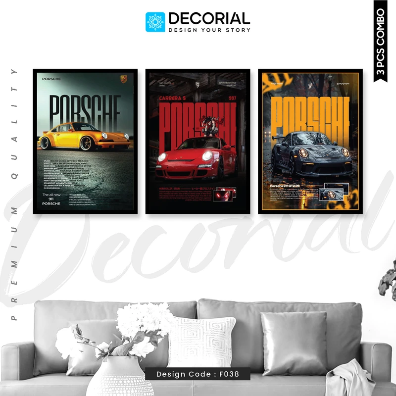 Car Wall Frame 3 Piece Combo - F038