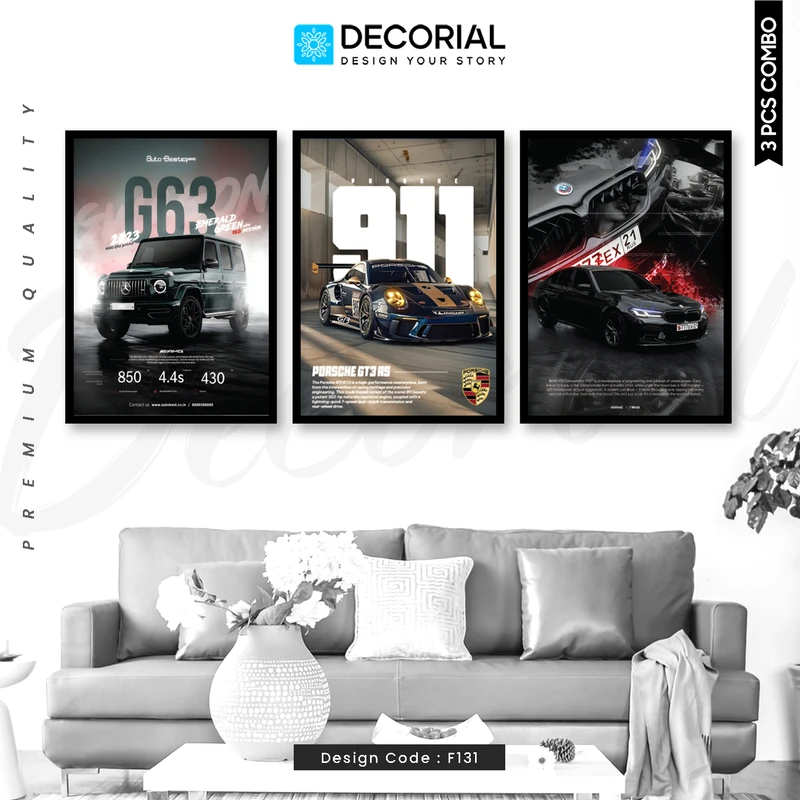 Car Wall Frame 3 Piece Combo - F131