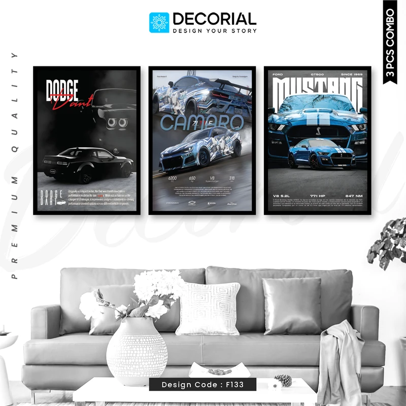 American Muscle Car Wall Frame 3 Piece Combo - F133