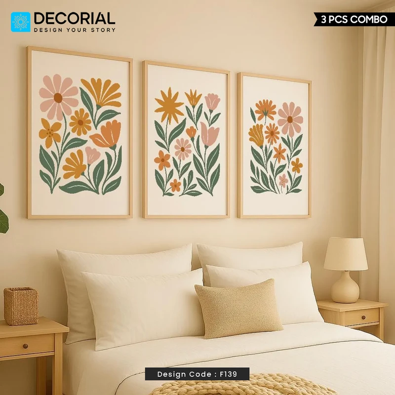 Floral Boho Wall Frame 3 Piece Combo - F139
