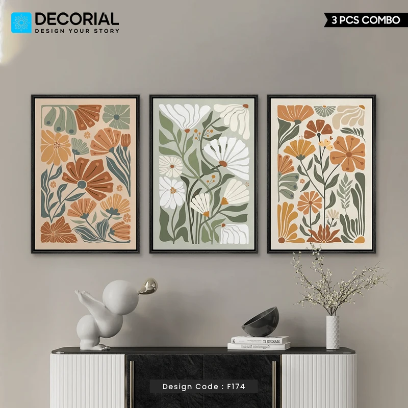 Floral Boho Wall Frame 3 Piece Combo - F174
