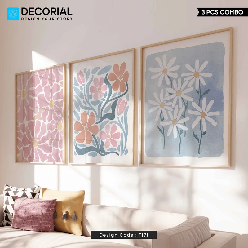 Floral Boho Wall Frame 3 Piece Combo - F171