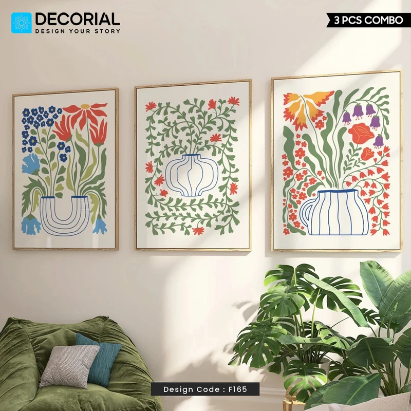 Floral Boho Wall Frame 3 Piece Combo - F165